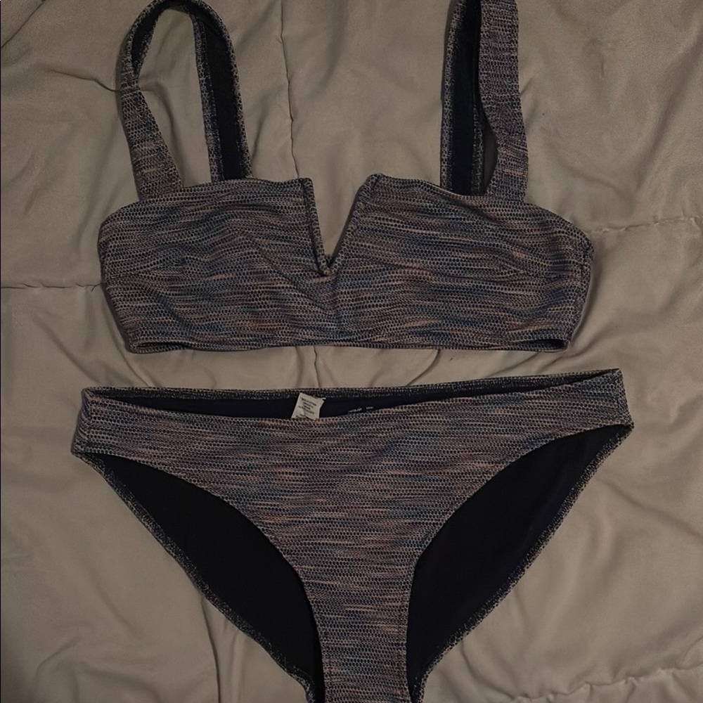 Aerie Pink and Blue Bikini Set with Classic Design